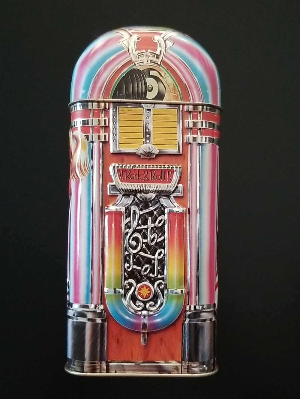 Retro Pink Multi-Color Jukebox Metal Coin Bank